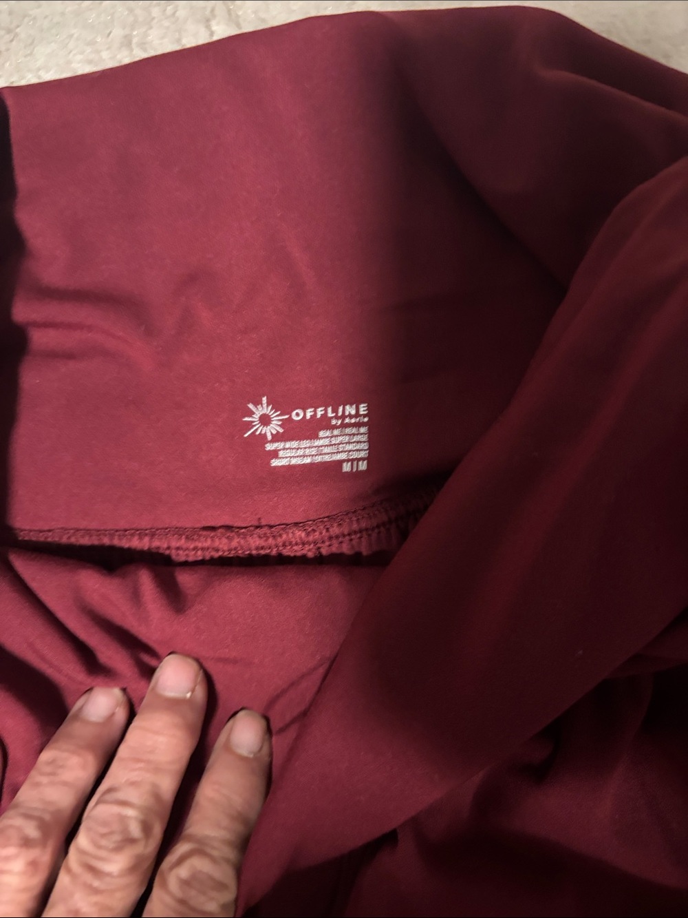 aerie Foldover Wide-Leg Pants in deep red/royal berry - Picture 4 of 5